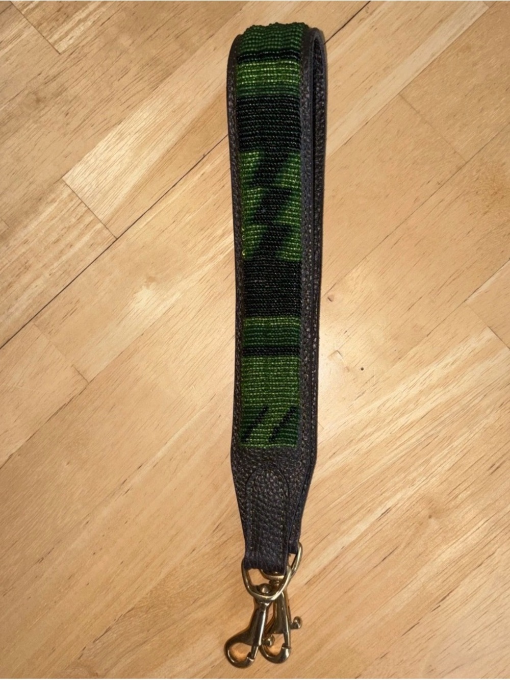 Leather & Woven Green Camouflage Key/Bag Strap